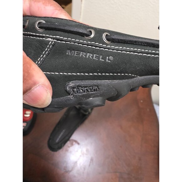 Merrell Women's Black Suede Moccasin Loafers Driving Shoes Size 7 Bow & Stitch D - Picture 12 of 12